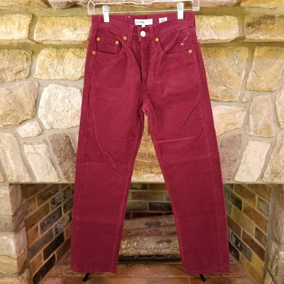 Re/Done Denim - RE/DONE Highrise Stovepipe Ankle Jeans Size 24 Burgundy